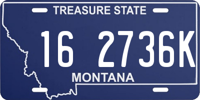MT license plate 162736K
