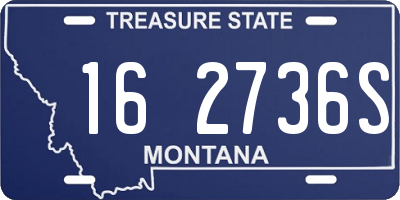 MT license plate 162736S
