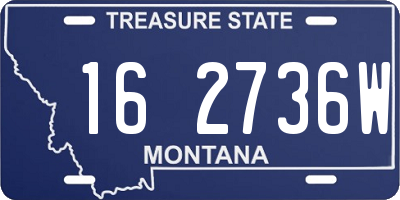 MT license plate 162736W