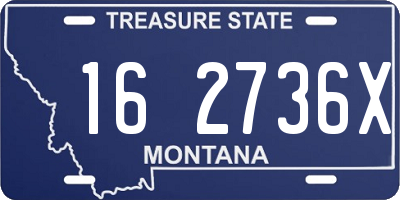 MT license plate 162736X