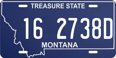 MT license plate 162738D