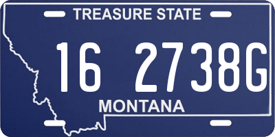 MT license plate 162738G