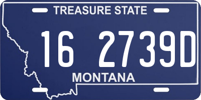 MT license plate 162739D