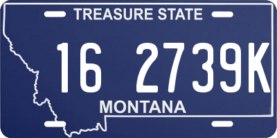 MT license plate 162739K