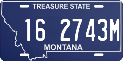 MT license plate 162743M