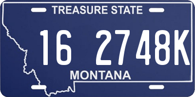 MT license plate 162748K