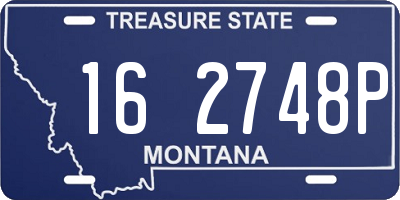 MT license plate 162748P