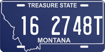 MT license plate 162748T