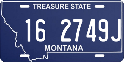 MT license plate 162749J