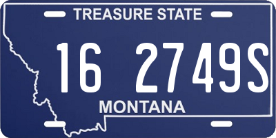 MT license plate 162749S