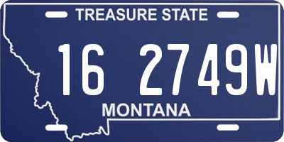 MT license plate 162749W