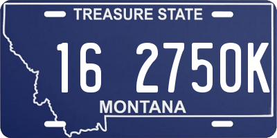 MT license plate 162750K