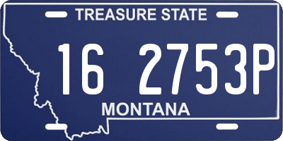 MT license plate 162753P