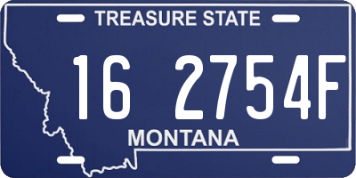 MT license plate 162754F