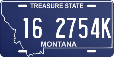 MT license plate 162754K