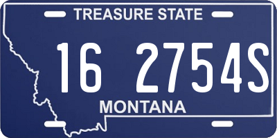 MT license plate 162754S