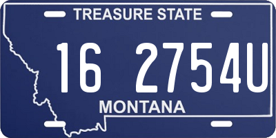 MT license plate 162754U