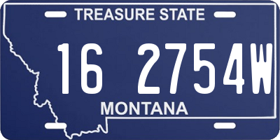 MT license plate 162754W