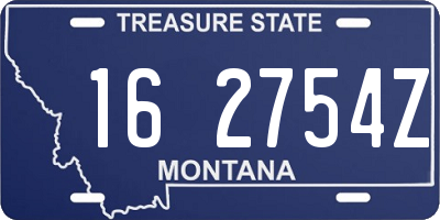 MT license plate 162754Z