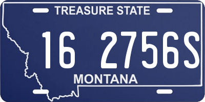 MT license plate 162756S