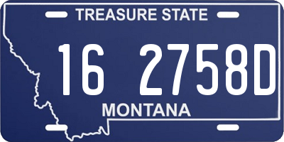 MT license plate 162758D