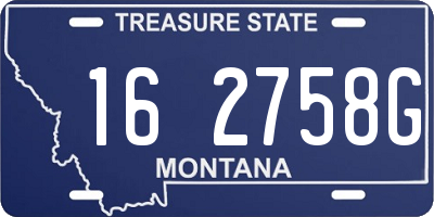 MT license plate 162758G