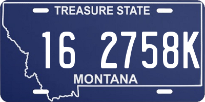 MT license plate 162758K