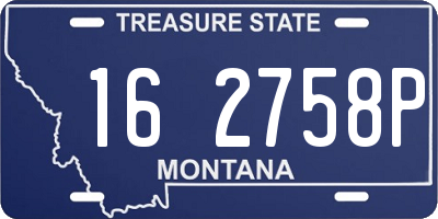 MT license plate 162758P