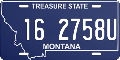 MT license plate 162758U