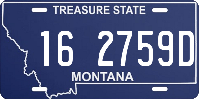 MT license plate 162759D