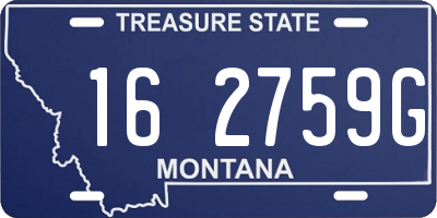 MT license plate 162759G