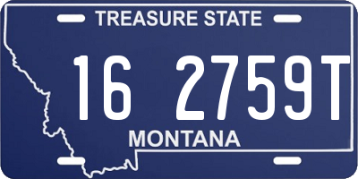 MT license plate 162759T