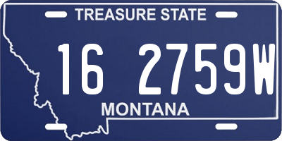 MT license plate 162759W