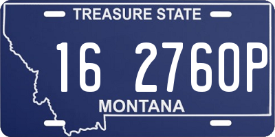MT license plate 162760P