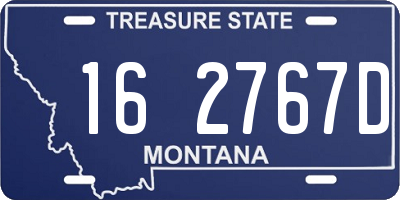 MT license plate 162767D