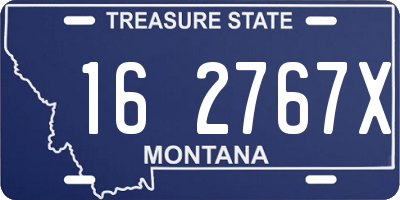 MT license plate 162767X