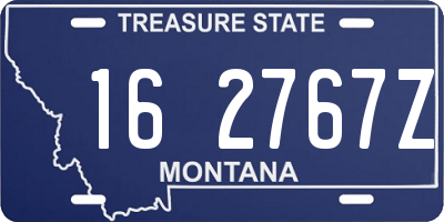 MT license plate 162767Z