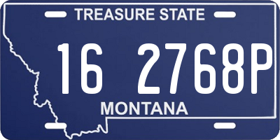 MT license plate 162768P