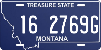 MT license plate 162769G