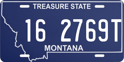 MT license plate 162769T