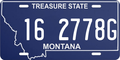 MT license plate 162778G