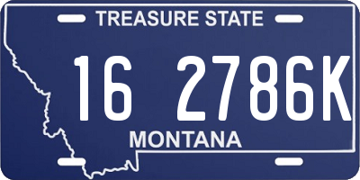 MT license plate 162786K
