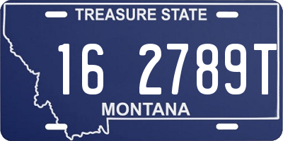 MT license plate 162789T