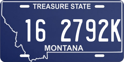 MT license plate 162792K
