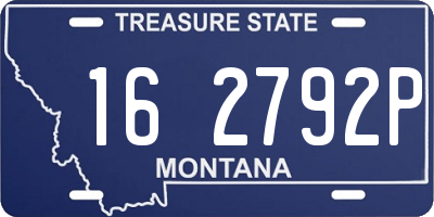 MT license plate 162792P