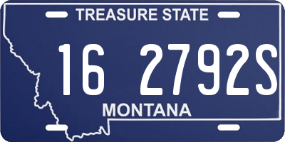 MT license plate 162792S