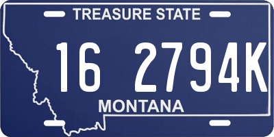 MT license plate 162794K