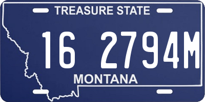 MT license plate 162794M