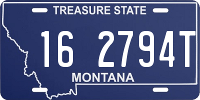 MT license plate 162794T
