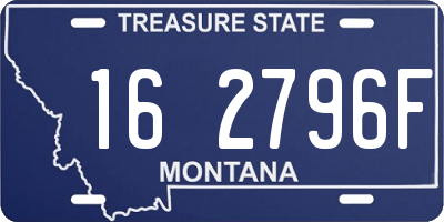 MT license plate 162796F